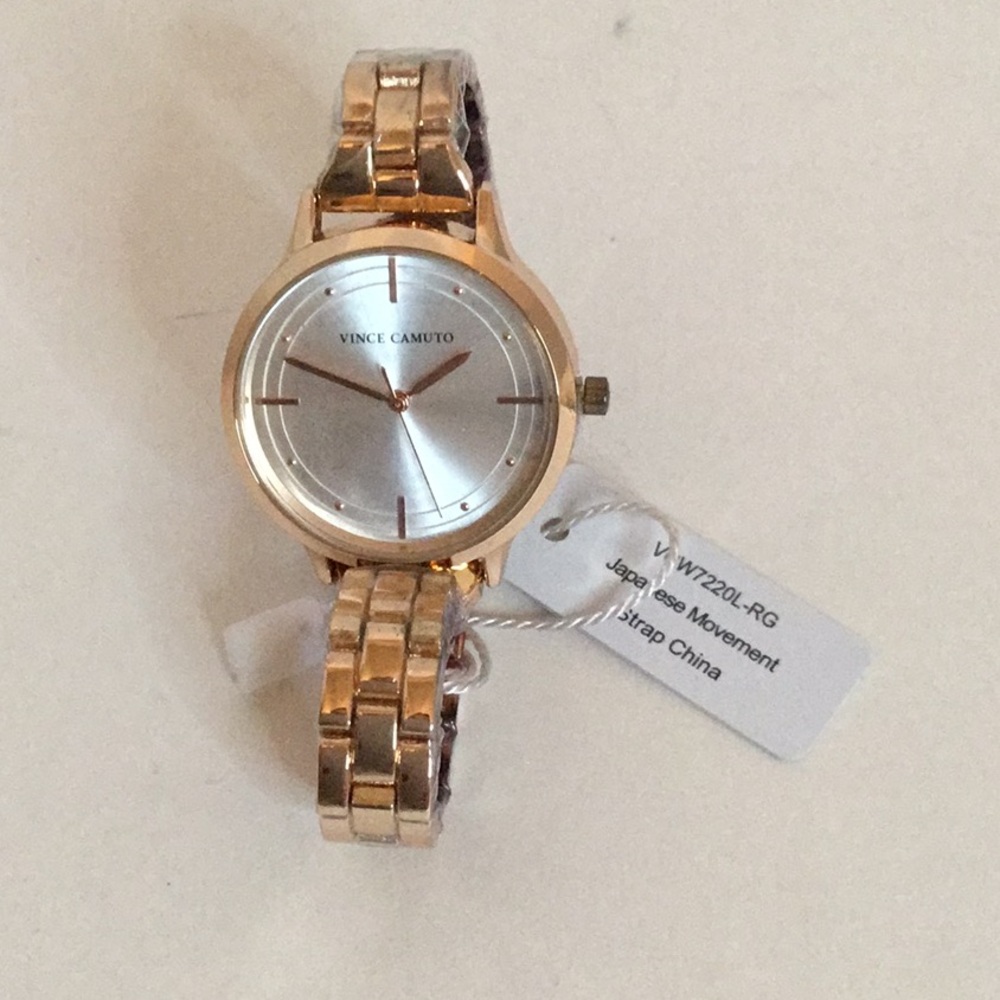 Vince Camuto Rose Gold Watch with Silver Face